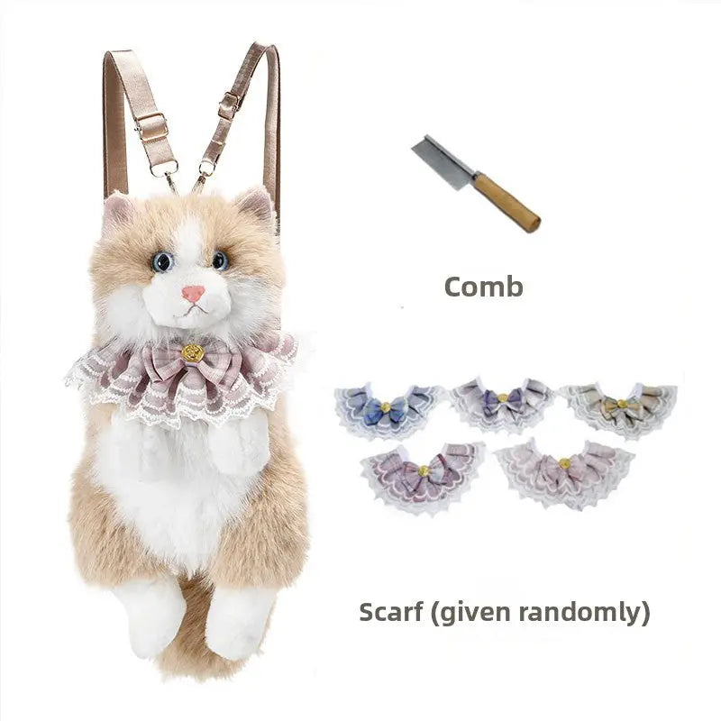 Cute Plush Animal Backpack Cat & Dog Soft School Bag | Kawaii Mini Backpack for Kids & Gifts TED