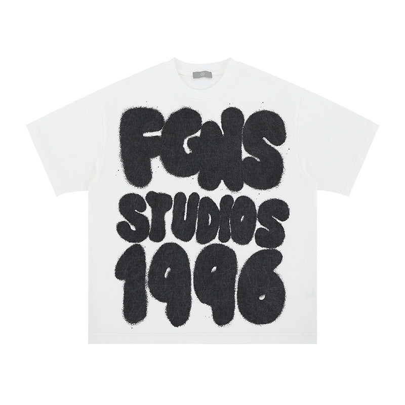 Mens Graphic Print Cotton T-Shirt - Oversized Graffiti Streetwear Tee | Casual Hip Hop Short Sleeve Shirt TED