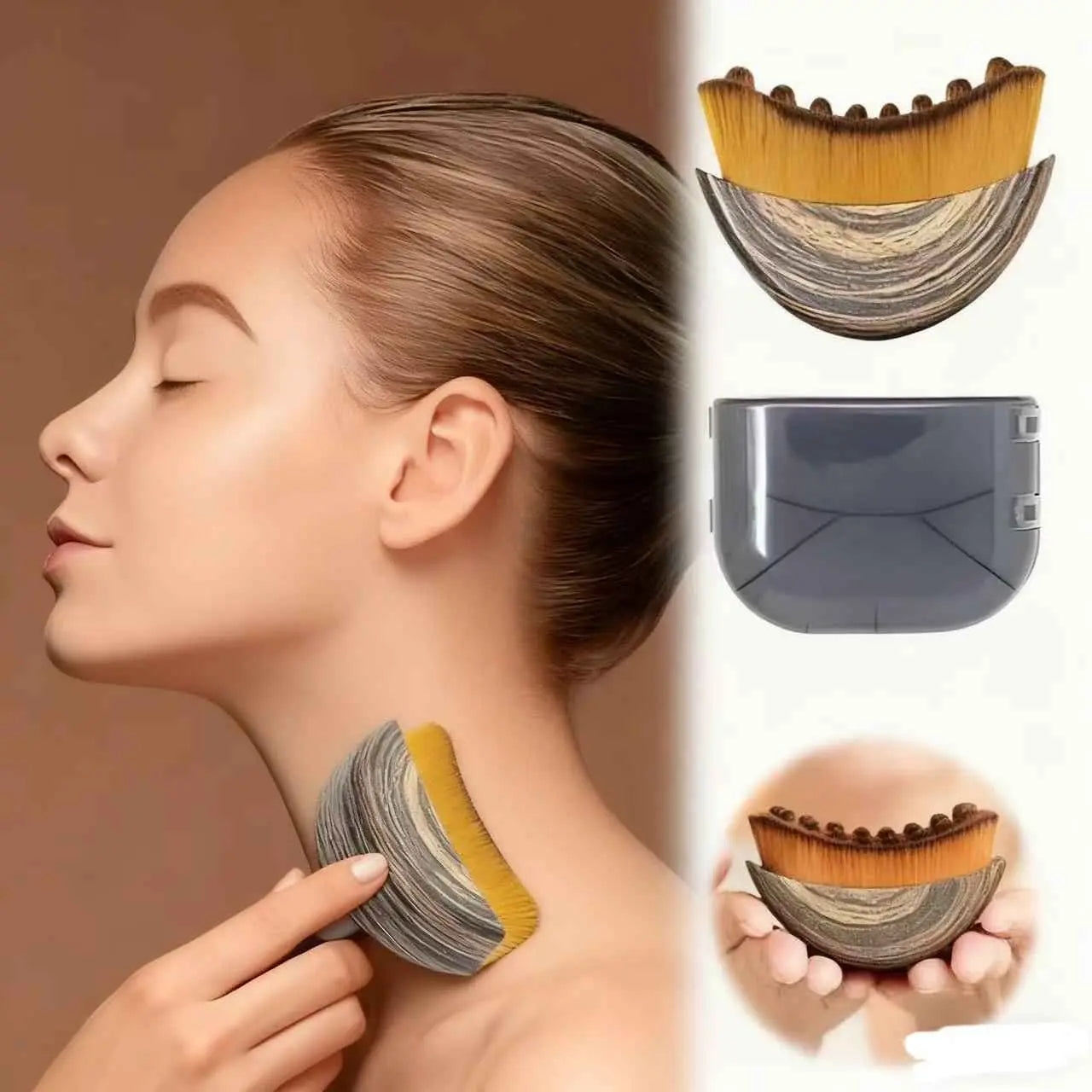 Lymphatic Contour Face Brush - Facial Massage Tool for Skin Care & Puffiness Reduction