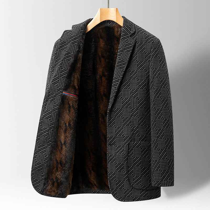 Mens Windproof Winter Jacket - Thick Cotton Warm Coat with Multiple Pockets