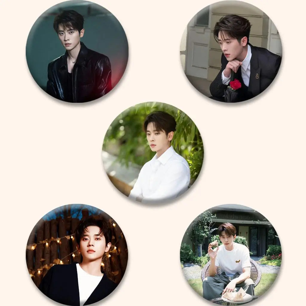 Celebrity Badge Pins Set - Jinyue Ruge, Chenglei & Zhouye Fan Merch | 58mm Metal Brooches & Backpack Accessories TED