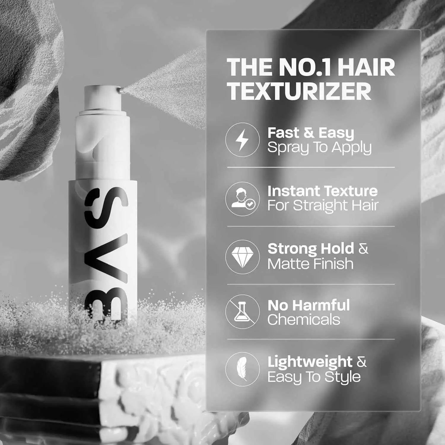 Hair Styling Powder Spray - Instant Volume & Strong Hold Texturizing Spray (50ml)