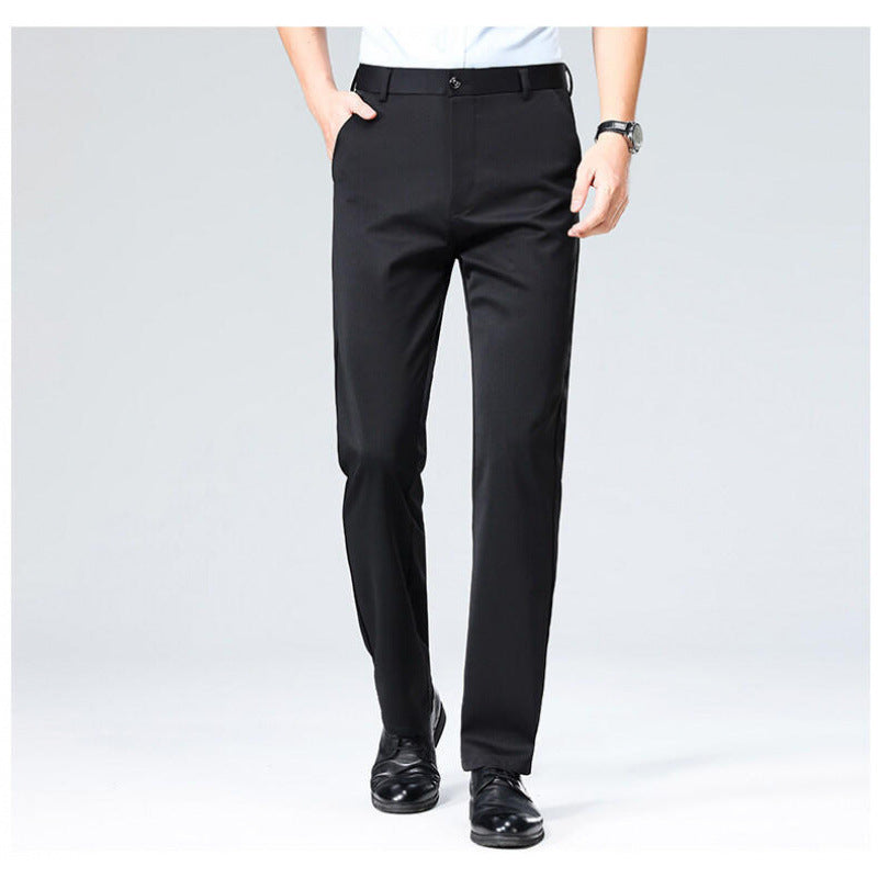 Mens Wrinkle-Resistant Straight Leg Trousers - Lightweight Casual Dress Pants | Comfortable Business & Everyday Wear TED