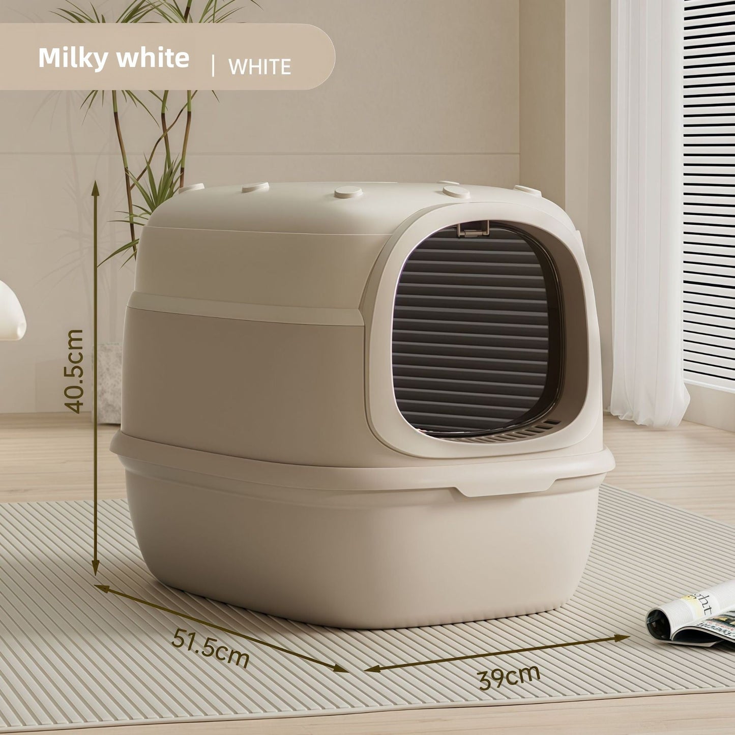 Fully Enclosed Cat Litter Box with UV Sterilization - Extra Large Odor-Control Cat Toilet | Covered Hygienic Litter Box TED