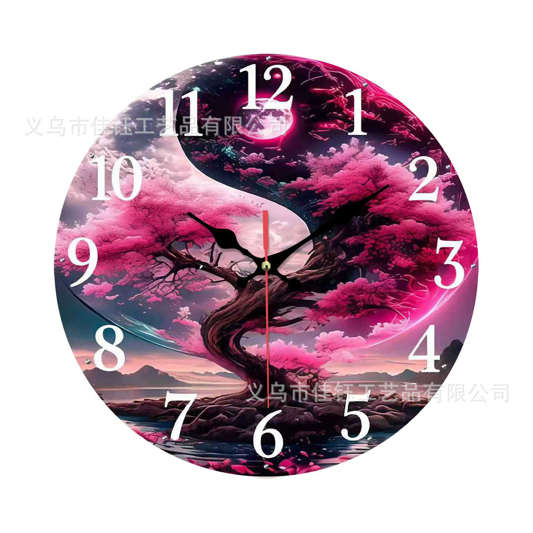 European Style Wooden Wall Clock Creative Vintage Wall-Mounted Clock | Rustic Living Room & Bedroom Home Decor TED