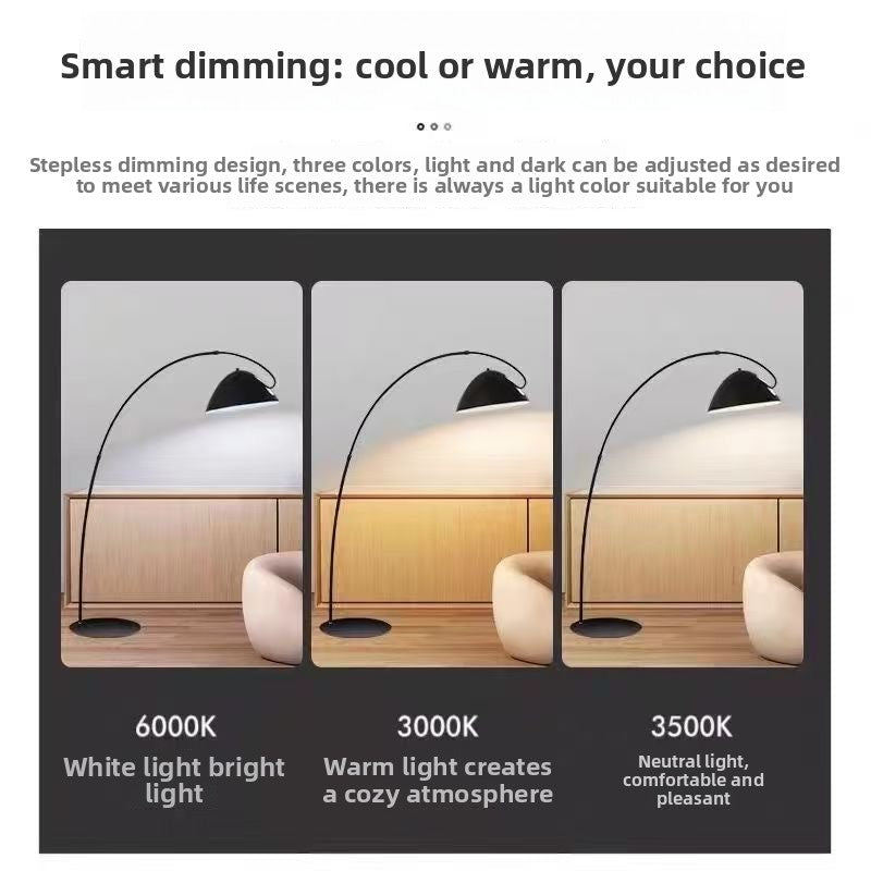 Modern Curved LED Floor Lamp with Marble Base - Dimmable Arc Floor Lamp | Free Shipping