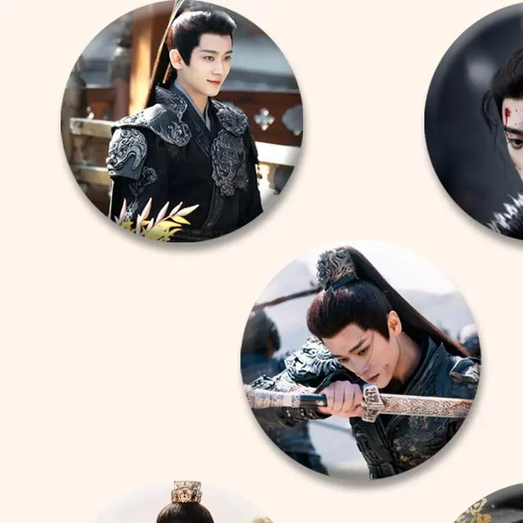 Celebrity Badge Pins Set - Jinyue Ruge, Chenglei & Zhouye Fan Merch | 58mm Metal Brooches & Backpack Accessories TED