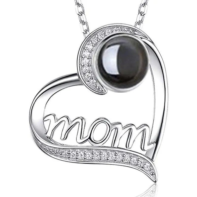 Personalized Heart Projection Necklace Custom Photo Jewelry Mothers Day Gift TED