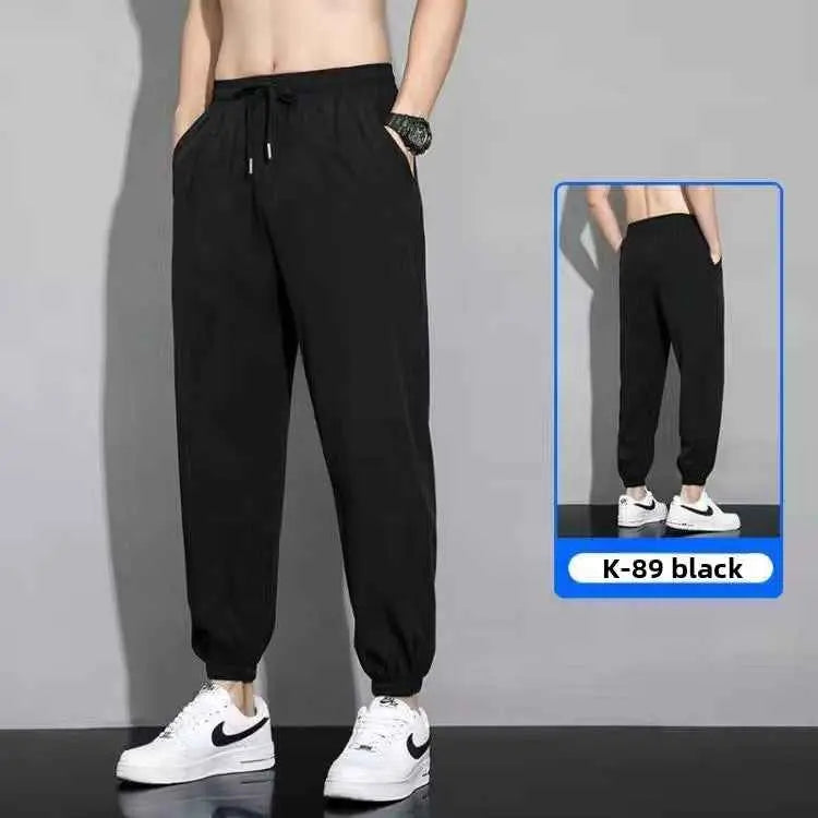 Ice Silk Wide Leg Pants - Lightweight Breathable Casual Straight Pants for Men