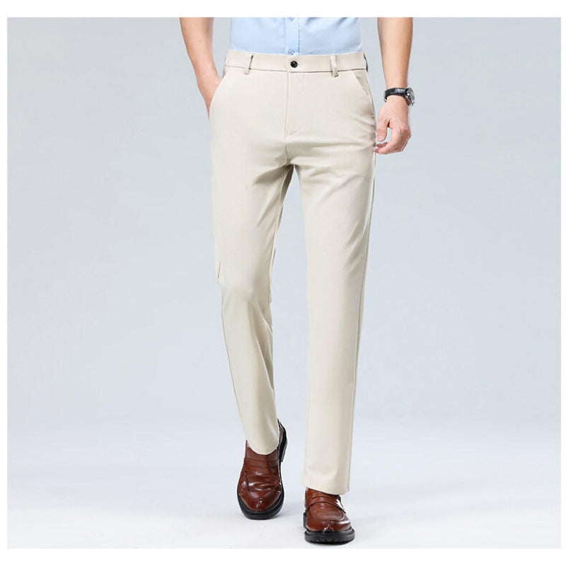Mens Wrinkle-Resistant Straight Leg Trousers - Lightweight Casual Dress Pants | Comfortable Business & Everyday Wear TED