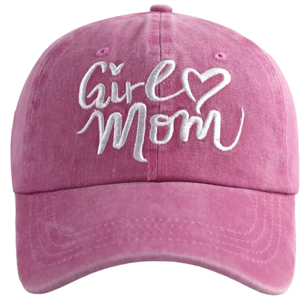 Girl Mom Hat – Adjustable Embroidered Cotton Baseball Cap Mother’s Day Gift CJ