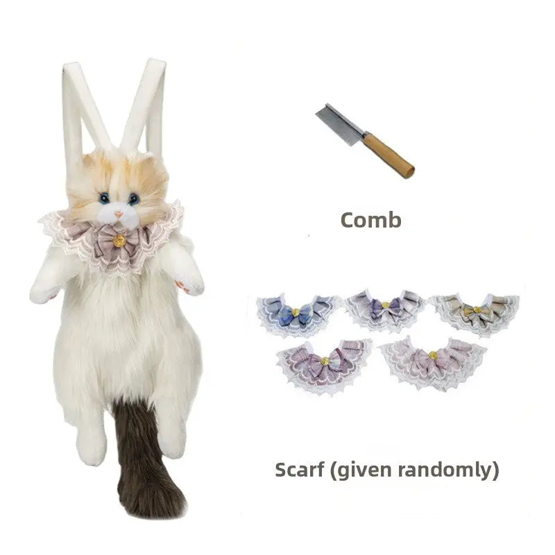 Cute Plush Animal Backpack Cat & Dog Soft School Bag | Kawaii Mini Backpack for Kids & Gifts TED